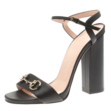 gucci horsebit sandal heels|Gucci black high heel sandals.